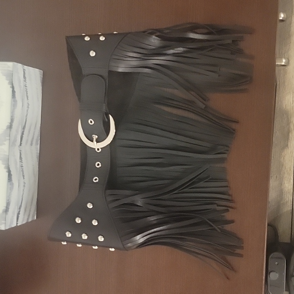 NWT GRLFRND/Revolve Size Sm Junie Leather Fringe Belt Size Small